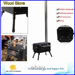 Tent Heating Stove Fire Wood Heater Outdoor Camping Picnic Wood Stove Folding