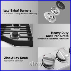 ThermoMate Heavy 36 Inch Gas Cooktop with 5 Italy Sabaf Power Burners, Built In