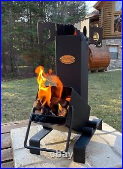 Traditional Cast Iron Uzbek Kazan Saj + Portable Collapsible Rocket Stove Traditional Cast Iron Uzbek Kazan Saj + Portable Collapsible Rocket Stove