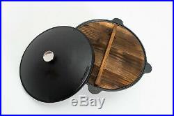 Traditional Kazan 9L 100% Cast Iron & Wood Stove Pilaf Plov Lagman Qazon Uzbek