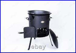 Traditional Uzbek Kazan 100% Cast Iron & Oven Stove Uchag Utchag For Pilaf Plov