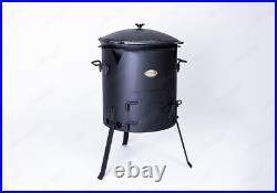 Traditional Uzbek Kazan 100% Cast Iron & Oven Stove Uchag Utchag For Pilaf Plov