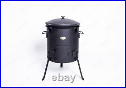 Traditional Uzbek Kazan 100% Cast Iron & Oven Stove Uchag Utchag For Pilaf Plov