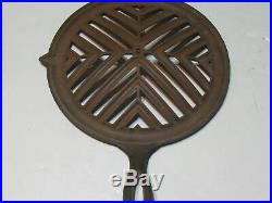 Two 1878 Griswold Style Cast Iron Round Broiler Wood Burning Stove Cook Top