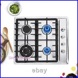 USA 23 Stainless Steel 4 Burner Built-In Stoves NG LPG Gas Cooktop Cooker