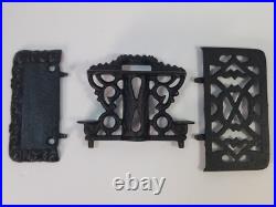 USA Stamp CRESCENT Miniature CAST IRON Stove Oven 17 Piece Toy Salesman Sample