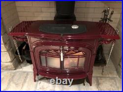 USED Vermont Castings Definat Encore cast Iron Wood Bruning Stove Red 1986