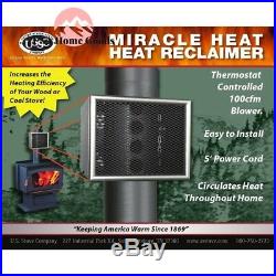 US STOVE Black Steel Miracle 6 Wood Stove Heat Reclaimer Fan Blower Automatic