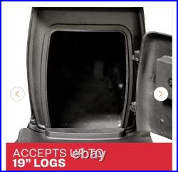 US Stove Cast Iron Wood Burning Stove 23x18.5x33 Indoor 54000 BTU 900 Sq Foot