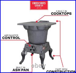 US Stove SR57E Rancher Cast Iron Wood Stove Reliable and Efficient Heat