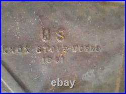 U. S. Knox Stove Works 1941 GRIDDLE CAST IRON World War II era 24 SKILLET 33x20