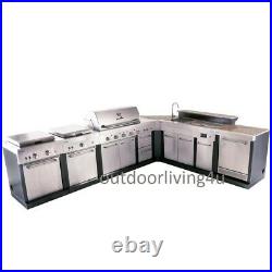Ultimate Outdoor Kitchen with GRILL, SINK, REFRIGERATOR, STOVE, GRIDDLE &GRANITE