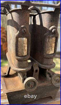 Union Kerosene Sad Iron Stove Double Burner Antique