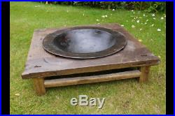 Unusual Antique Fire Pit BBQ Wood Burner Garden Stove Planter Plant Pot 66cm