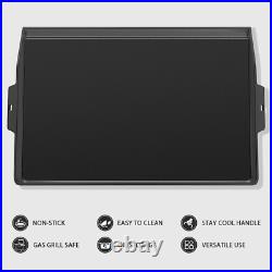 Utheer 23 x 16 Cast Iron Griddle for Gas Grill and Stove Top, Universal Fla