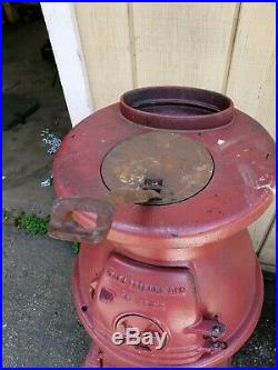 VINTAGE CAST IRON POT BELLY STOVE Sear and Roebuck Nice Shape LOCAL PICK UP ONLY