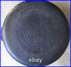 VINTAGE GRISWOLD No 8 CAST IRON TITE-TOP DUTCH OVEN #833 WITH LID