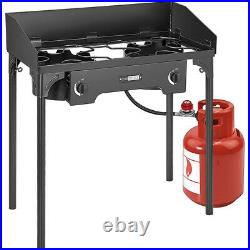 VIVOHOME Double Burner Grill Gas Propane Cooker Outdoor Camping Stove Stand BBQ