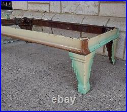 VTG Art Deco Green Brown Cream Porcelan Cast Iron Stove Base Low Coffee Table