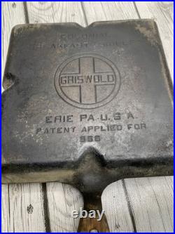 VTG Cast Iron Griswold 666 C Colonial Breakfast Skillet Griddle LBL Large Logo