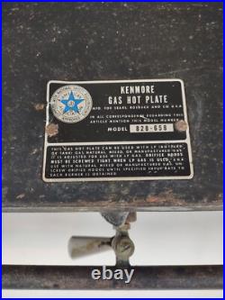 VTG Kenmore Gas Hot Plate Camp Stove Cast Iron 3 Burners Rare 828-658 UNTESTED