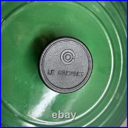 VTG Le Creuset France #26 Green Enameled Cast Iron 5.5 Qt Dutch Oven withLid EUC