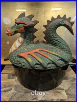 VTG Minuteman 1986 Wood Stove Dragon Humidifier Cast Iron Ceramic Steamer Pot