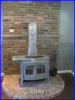 Vermont Castings Defiant encore Iron Wood Stove with Glass Doors and accessories