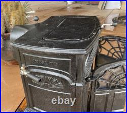 Vermont Castings Intrepid Cast Iron Black Woodstove with Viewing Window