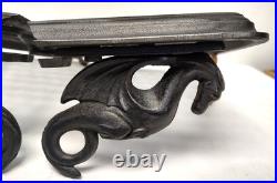 Vermont Castings Wood Stove Cast Iron Warming Shelves Pair Set withDragon Brackets