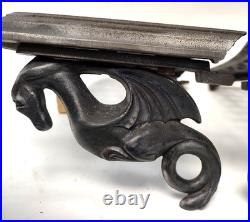 Vermont Castings Wood Stove Cast Iron Warming Shelves Pair Set withDragon Brackets