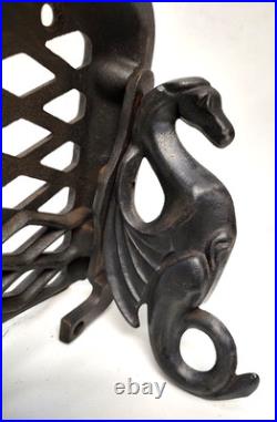 Vermont Castings Wood Stove Cast Iron Warming Shelves Pair Set withDragon Brackets