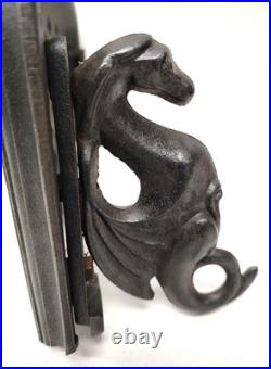 Vermont Castings Wood Stove Cast Iron Warming Shelves Pair Set withDragon Brackets