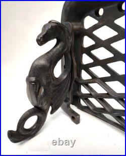 Vermont Castings Wood Stove Cast Iron Warming Shelves Pair Set withDragon Brackets