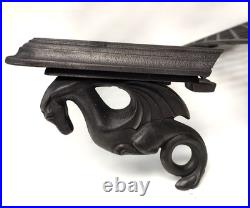 Vermont Castings Wood Stove Cast Iron Warming Shelves Pair Set withDragon Brackets