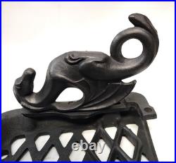 Vermont Castings Wood Stove Cast Iron Warming Shelves Pair Set withDragon Brackets