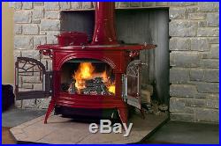 Vermont Castings Wood Stove Defiant Flex Burn Cast Iron Free Standing RED