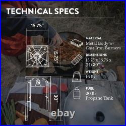 Versatile High-Pressure Propane Burner with Height Adjustable Legs & Regulator