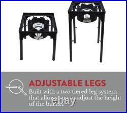 Versatile High-Pressure Propane Burner with Height Adjustable Legs & Regulator