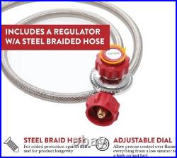 Versatile High-Pressure Propane Burner with Height Adjustable Legs & Regulator