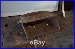 Very Rare Antique Blue White Metal Cast Iron Pointer Wood Burning Stove
