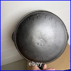 Victor Griswold No. 8 Cast Iron Skillet 722 withHeat Ring Fry Pan Very Nice