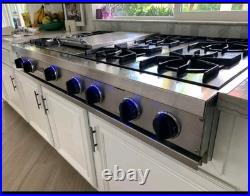 Viking 48 Professional Stainless Steel Cooktop VRT486GSS. 6 Burners + Skillet