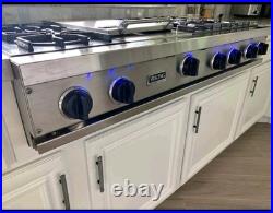 Viking 48 Professional Stainless Steel Cooktop VRT486GSS. 6 Burners + Skillet