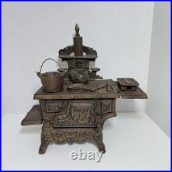 Vintage 12 Crescent Cast Iron Stove Salesman Sample and Accessories Muffin Tin