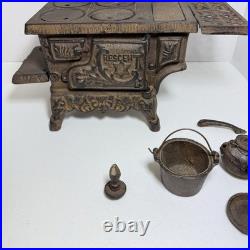 Vintage 12 Crescent Cast Iron Stove Salesman Sample and Accessories Muffin Tin