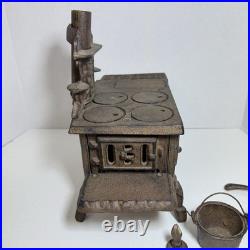 Vintage 12 Crescent Cast Iron Stove Salesman Sample and Accessories Muffin Tin