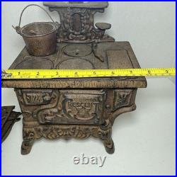 Vintage 12 Crescent Cast Iron Stove Salesman Sample and Accessories Muffin Tin