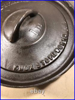 Vintage #12 Knox Stove works cast iron bean pot, kettle. Knoxville Tenn. WithLid