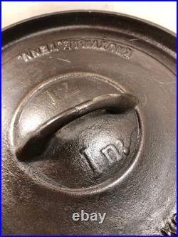 Vintage #12 Knox Stove works cast iron bean pot, kettle. Knoxville Tenn. WithLid